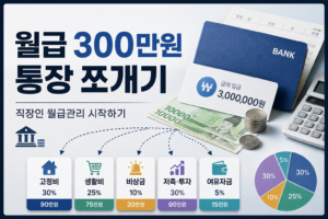 월급 300만원 통장 쪼개기 직장인 월급관리