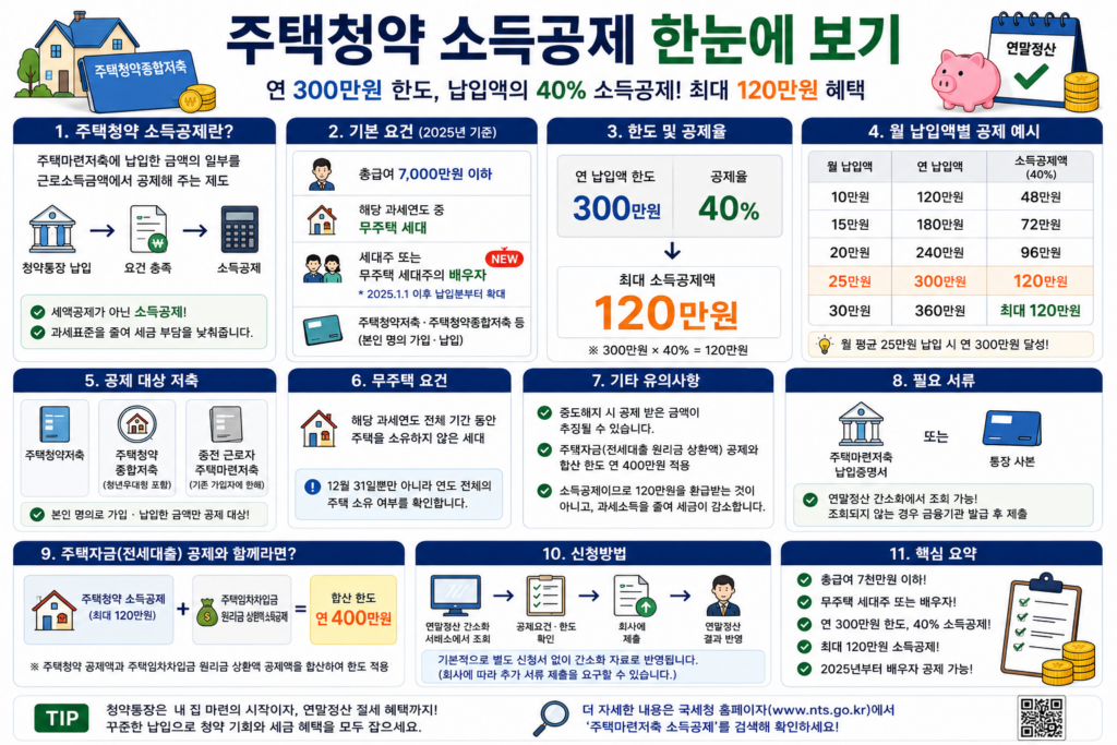 연말정산 주택청약 소득공제 40%와 연 300만원 납입한도