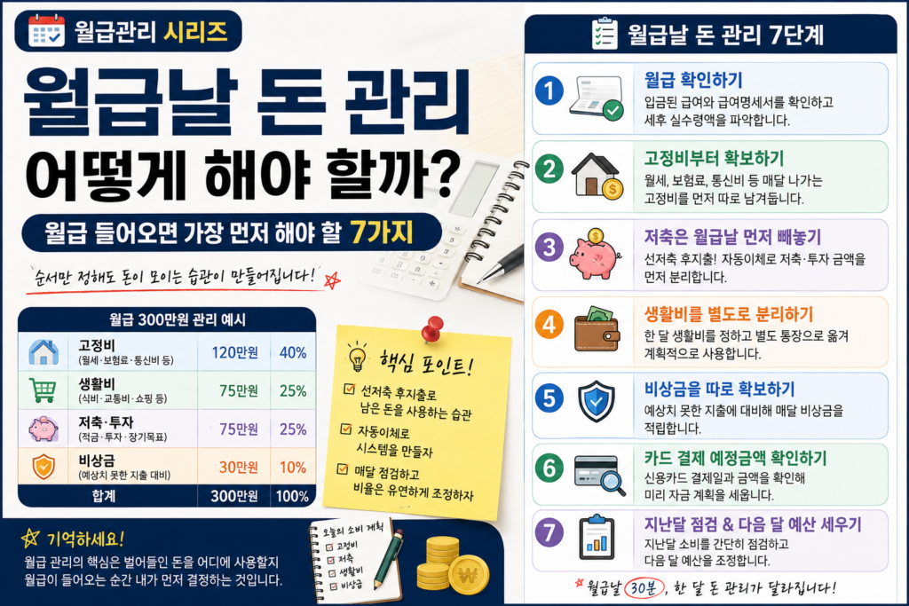 월급날 돈 관리 월급 300만원 관리 7단계