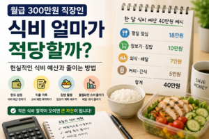 월급 300만원 식비 현실적인 직장인 한 달 식비 예산