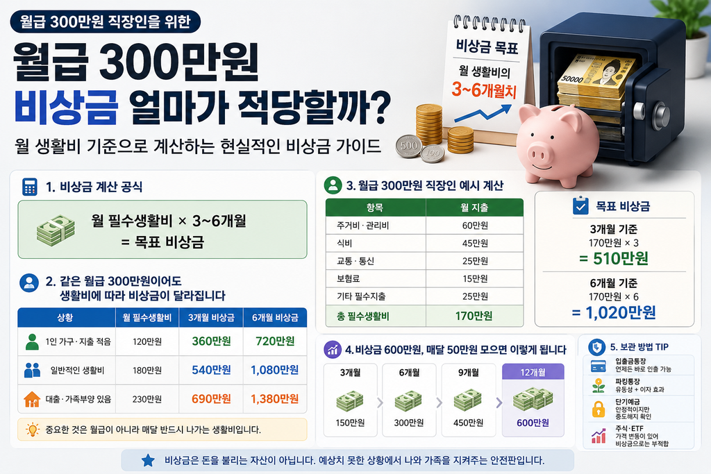 얼급 300만원 비상금 얼마가 적당할까?