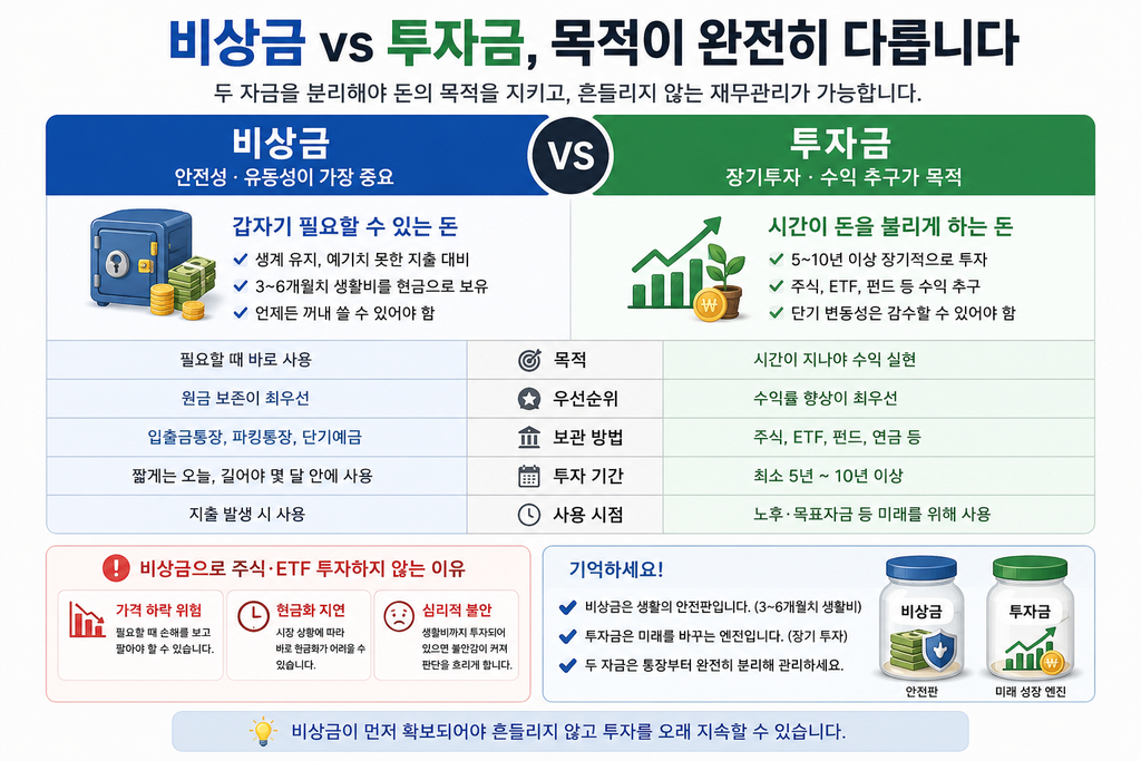 비상금과 투자금은 분리하는 것이 좋다
