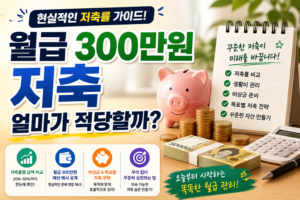 월급 300만원 저축 얼마가 적당할까?