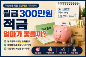 월급 300만원 적금 얼마가 좋을까