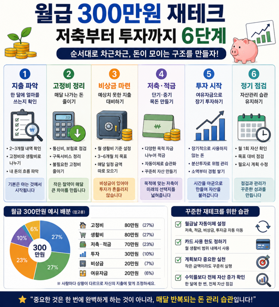 월급 300만원 재테크 저축부터 투자까지 6단계