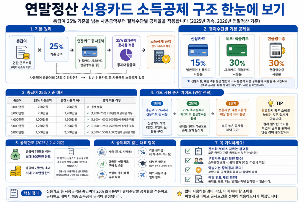 연말정산 신용카드 소득공제와 체크카드 공제율 차이
