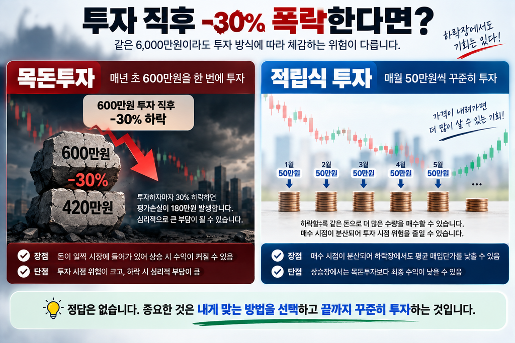 ETF 목돈투자와 적립식 투자 하락장 차이